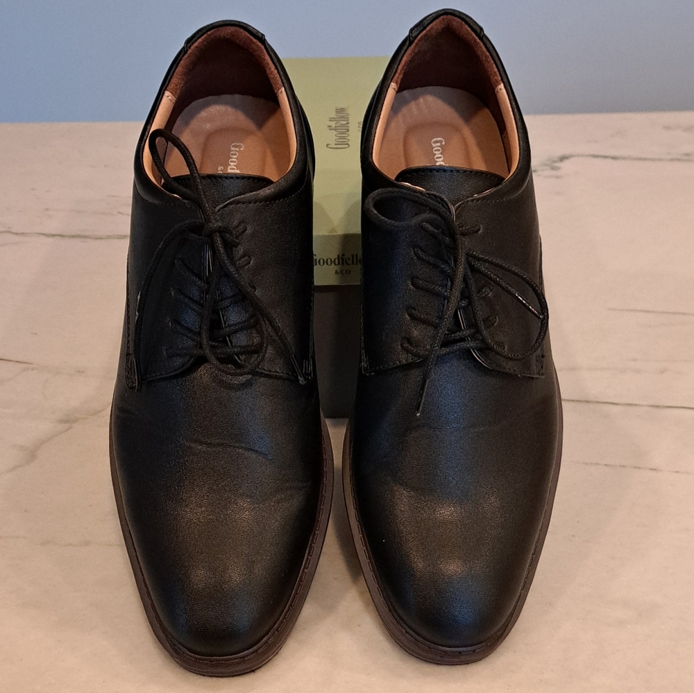 NIB Goodfellow & Co Leo Flats Black Dress Shoes With Memory Foam Men's Size 10